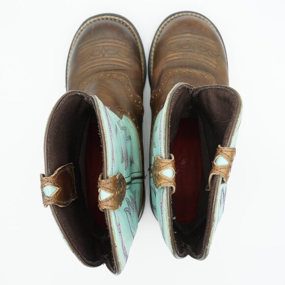 Justin Gypsy Aqua Chunky Waterproof Cowgirl Boots Women's Size 8B - Picture 8 of 10